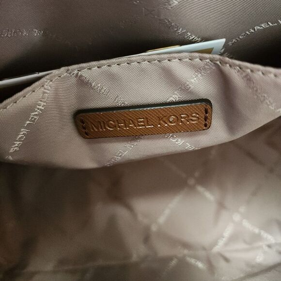 Michael Kors Brown Leather Dome Jet Set Travel Crossbody Bag - Picture 7 of 10